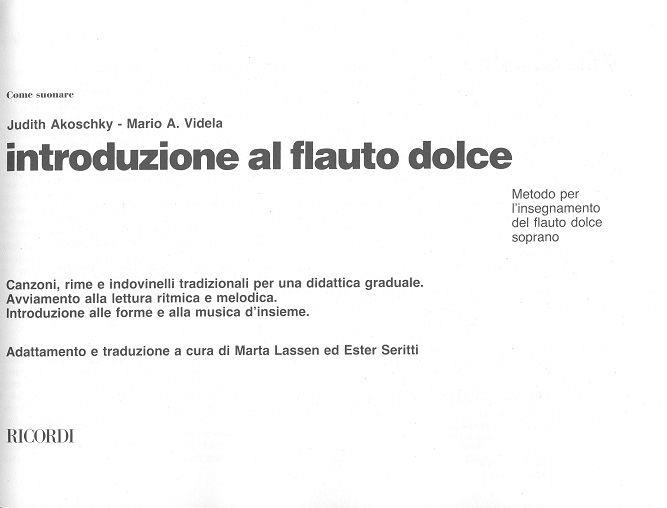 Introduzione Al Flauto Dolce - příčná flétna